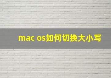 mac os如何切换大小写